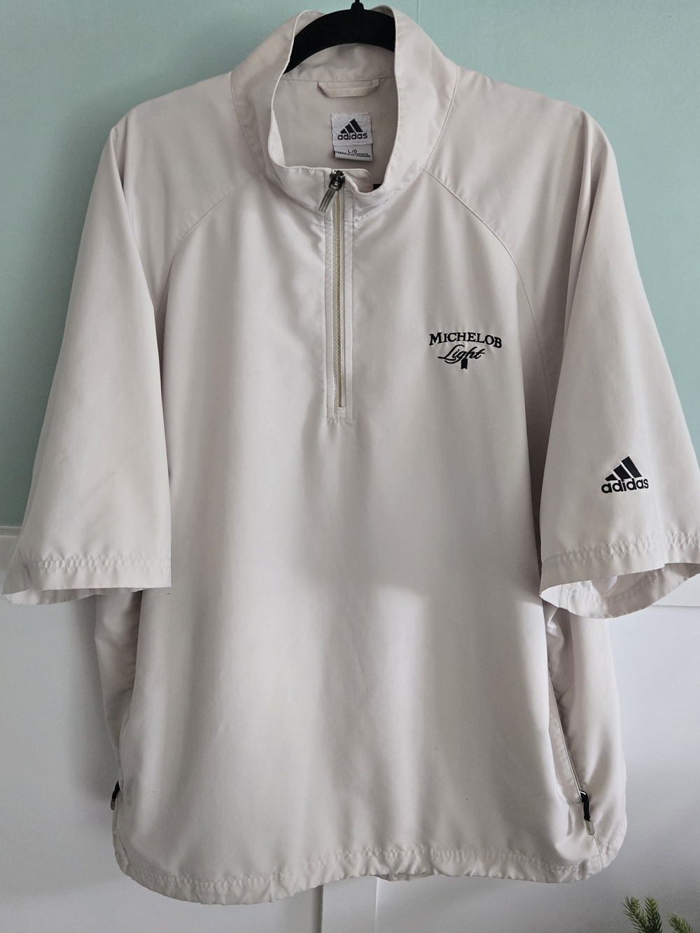 0Vintage Adidas Climashell Windbreaker Michelob Light Embroidered 1/4 Zip